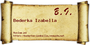 Bederka Izabella névjegykártya